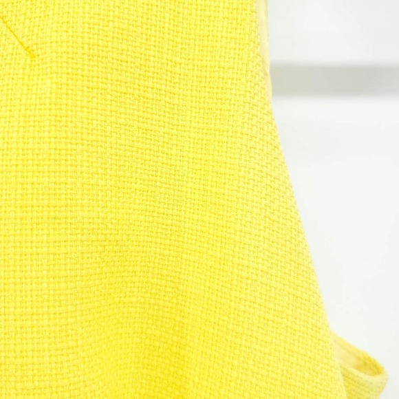 J Crew Factory Yellow Canary Textured Cotton Dress Pockets Lined 2 - Picture 5 of 14